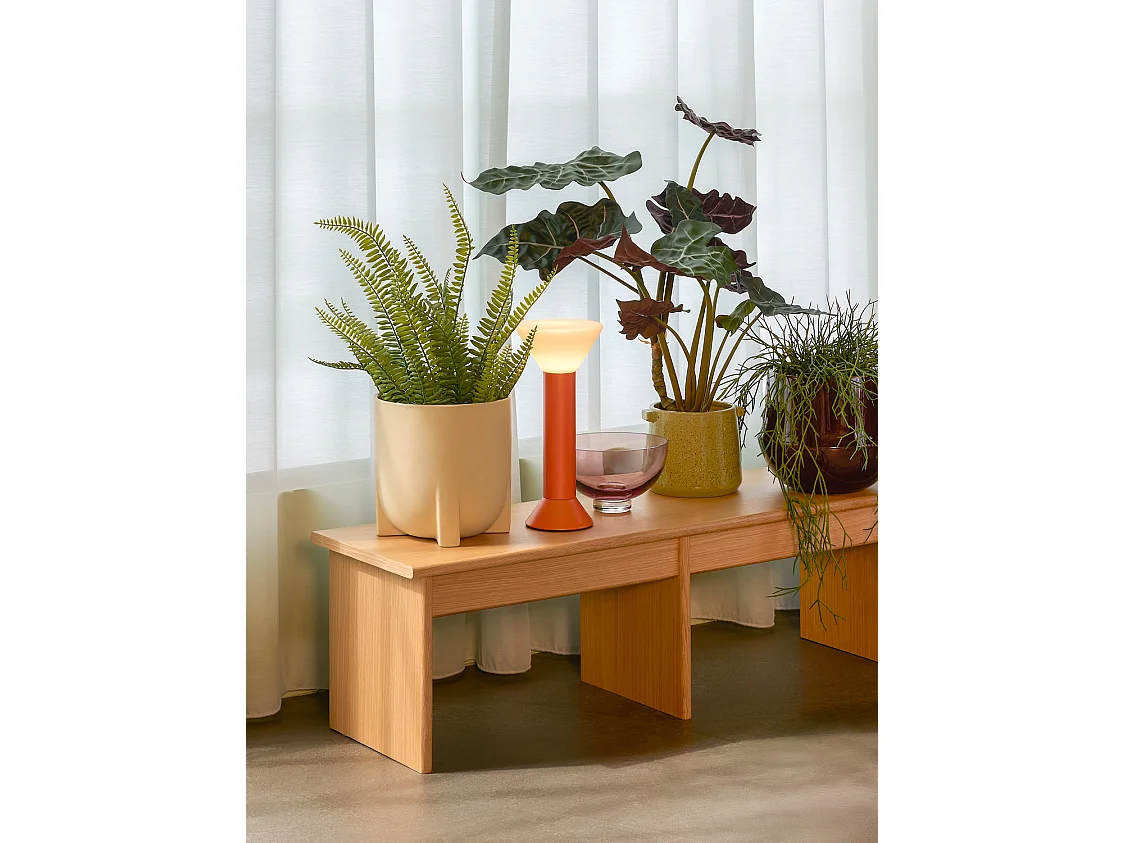 Hübsch Lampe Portable Métallique Orange FLASH