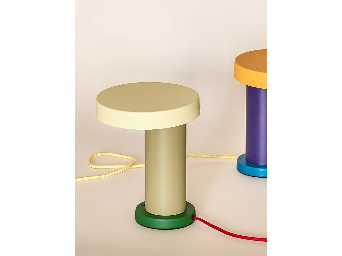 Hübsch Lampe de Table Vert Olive Iron MAGIC