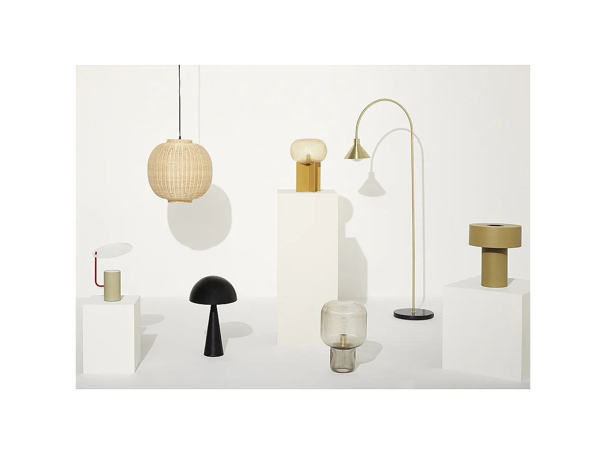 Hübsch Lampadaire Laiton Verre PIPE