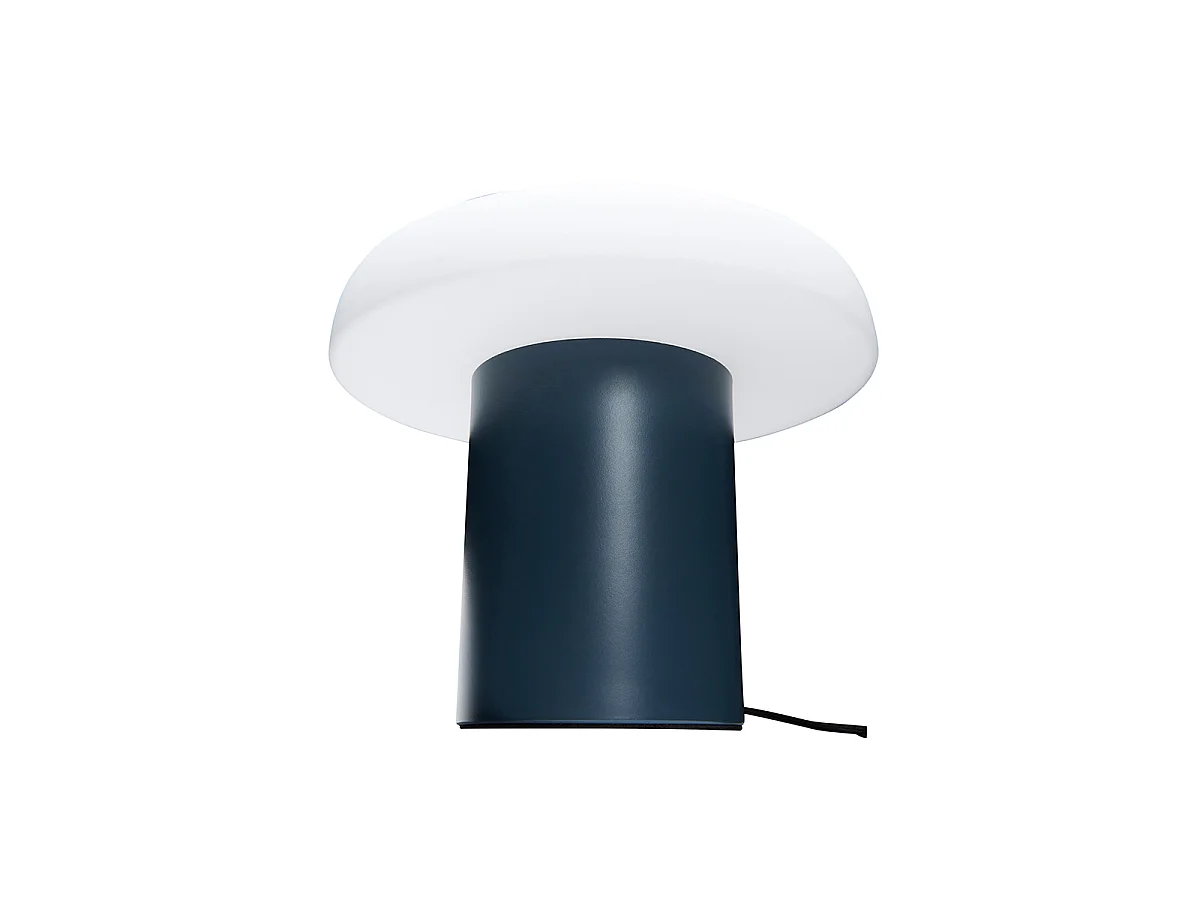 Hübsch Lampe de Table Iron Opale Bleu Foncé ATELIERS