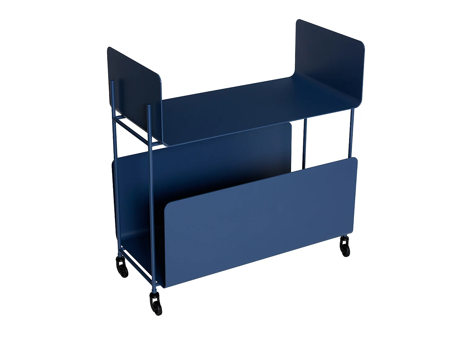 Hübsch Carrello Ruotante Ferro Blu Scuro Ays