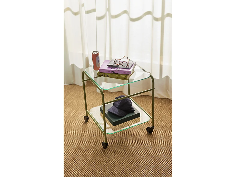 Hübsch Carrello Verde Vetro ZEPHYR