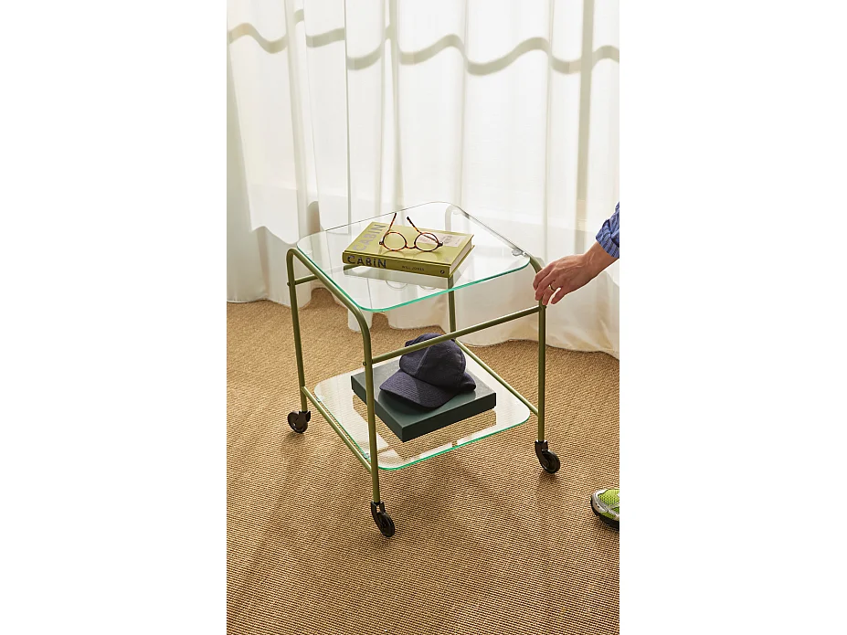 Hübsch Carrello Verde Vetro ZEPHYR