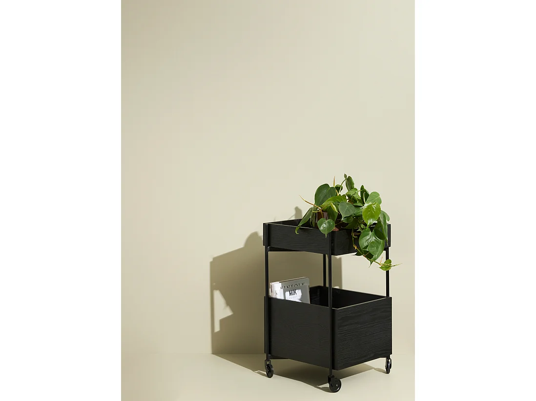 Hübsch Chariot de rangement Bois Noir FRESH