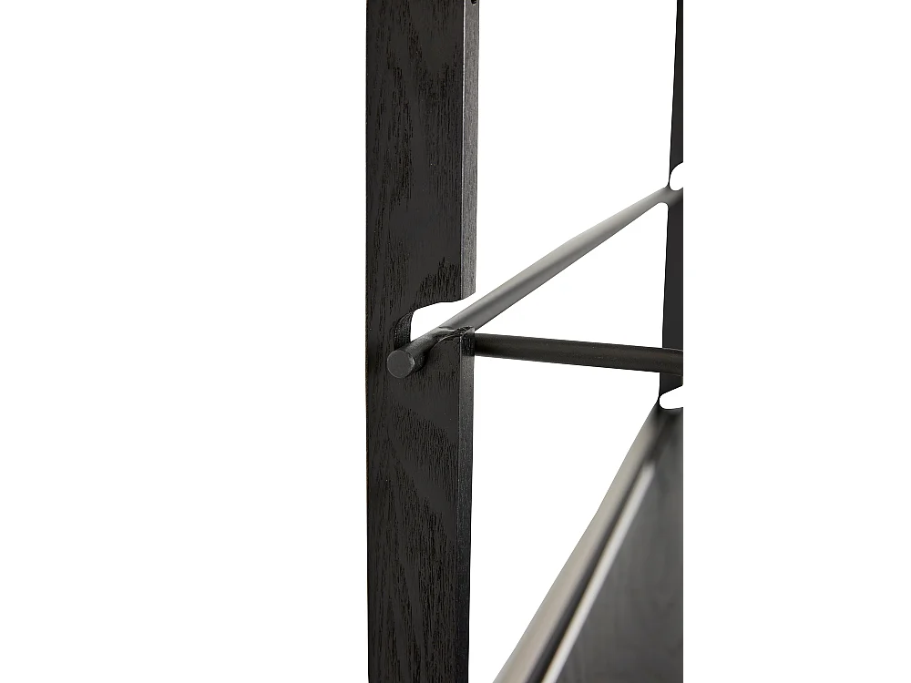 Hübsch Scaffale da Parete 4 Ripiani Legno Nero NORM