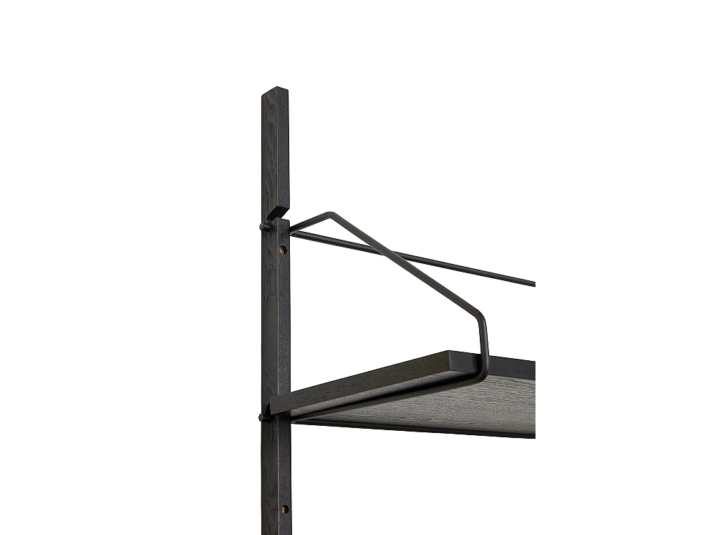 Hübsch Scaffale da Parete 4 Ripiani Legno Nero NORM