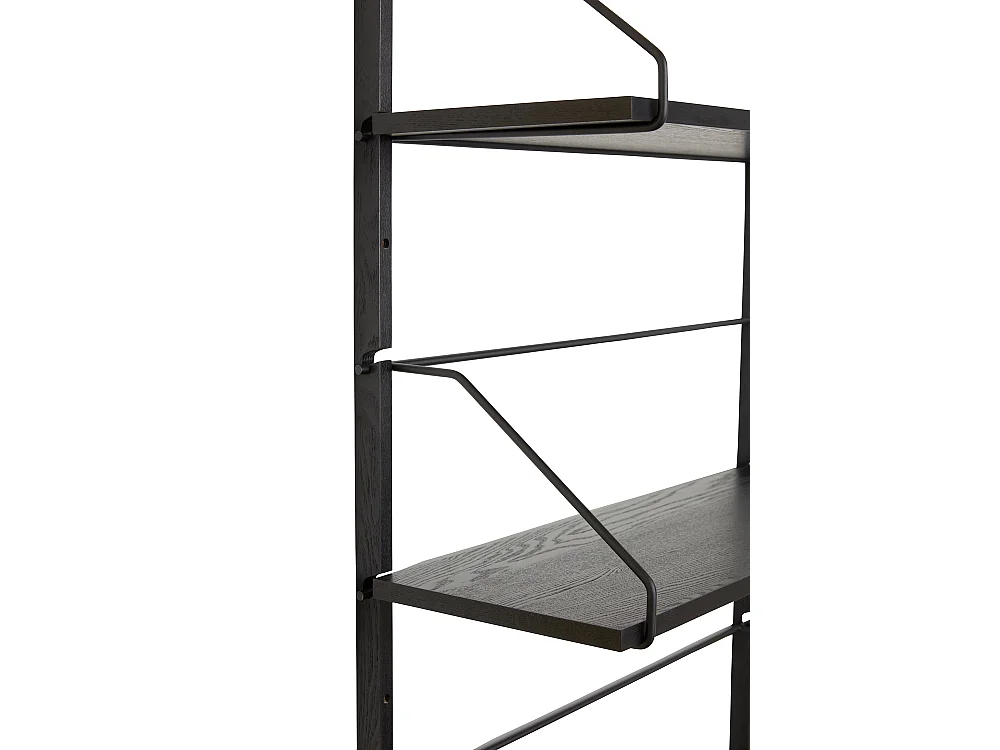 Hübsch Scaffale da Parete 4 Ripiani Legno Nero NORM