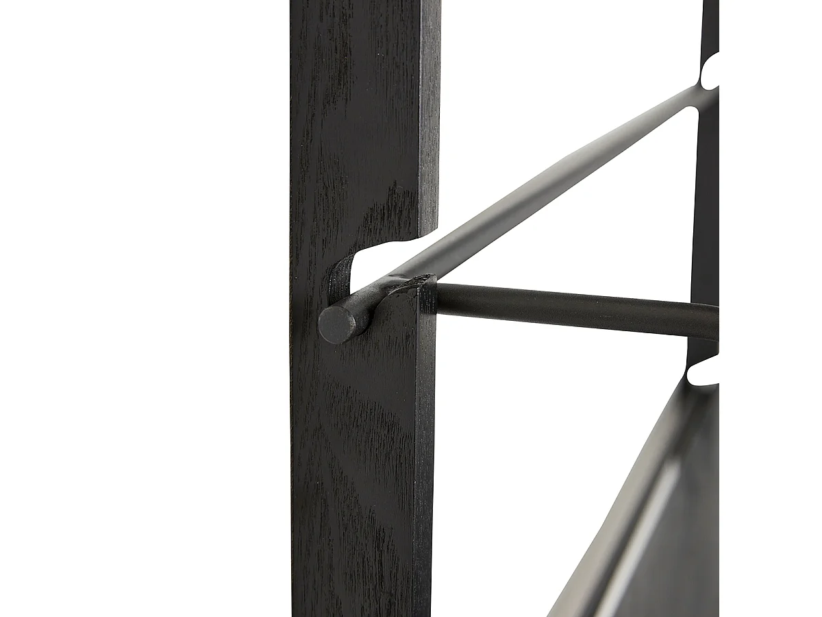 Hübsch Scaffale da Parete 4 Ripiani Legno Nero NORM