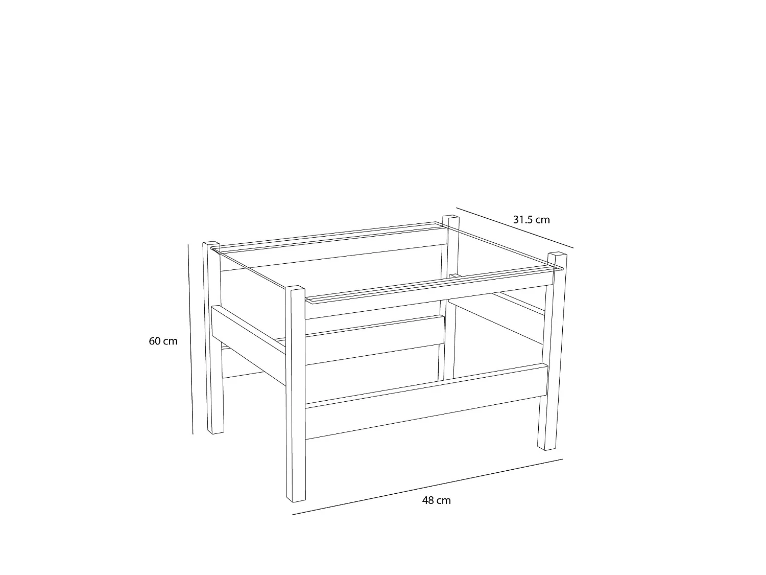 Hübsch Table d'Appoint Naturelle Chêne LEDGE