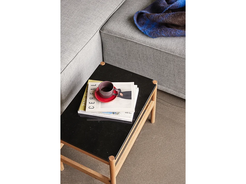 Hübsch Table d'appoint Marble Noir/Naturel RAW