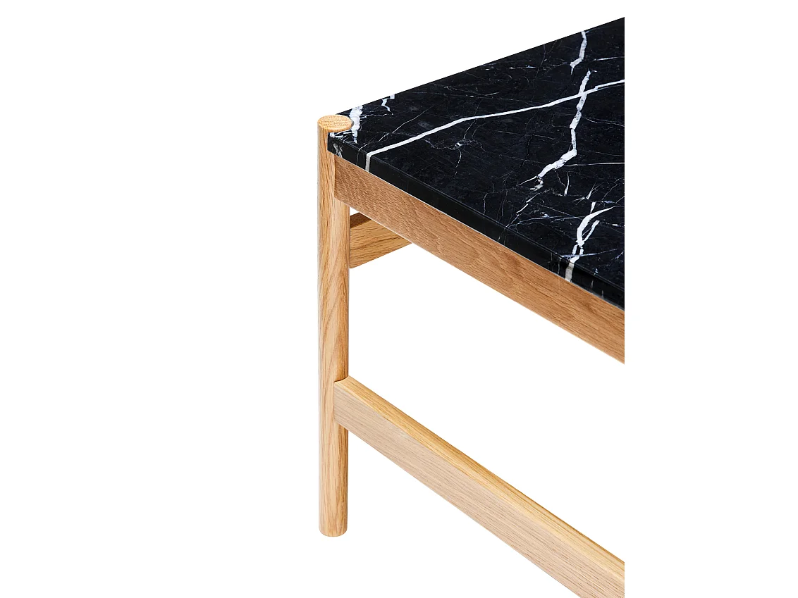 Hübsch Table d'appoint Marble Noir/Naturel RAW