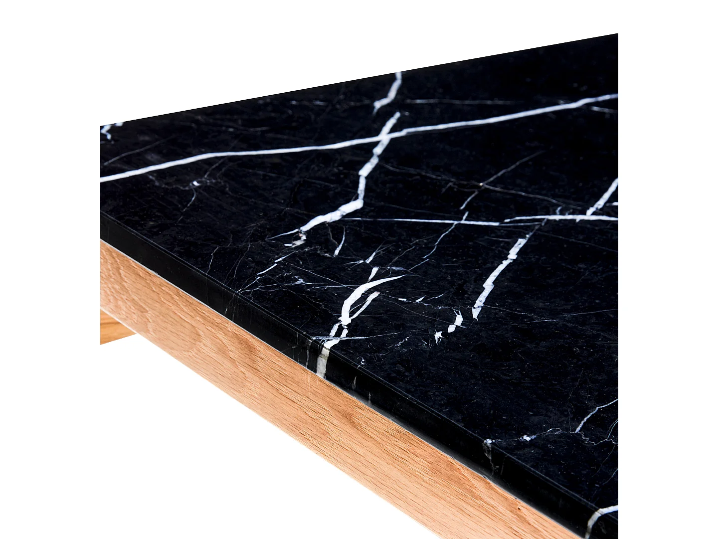 Hübsch Table d'appoint Marble Noir/Naturel RAW