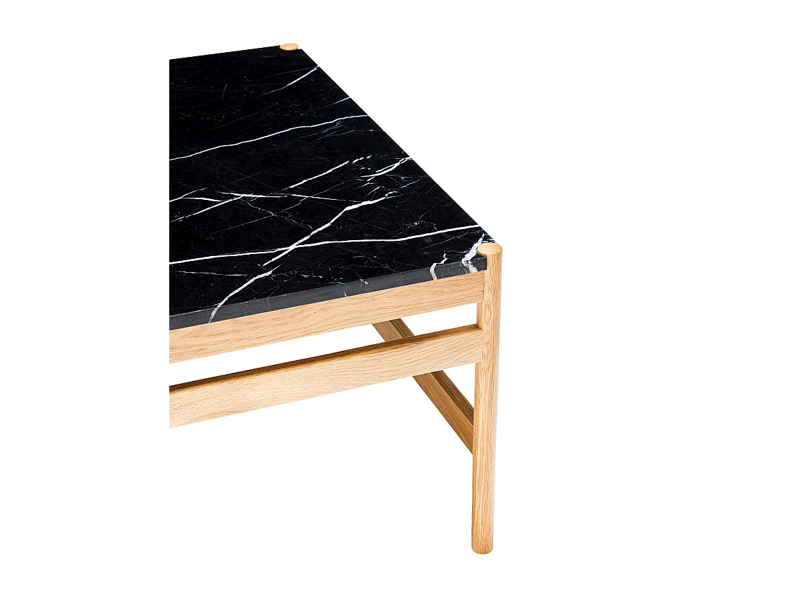 Hübsch Table d'appoint Marble Noir/Naturel RAW