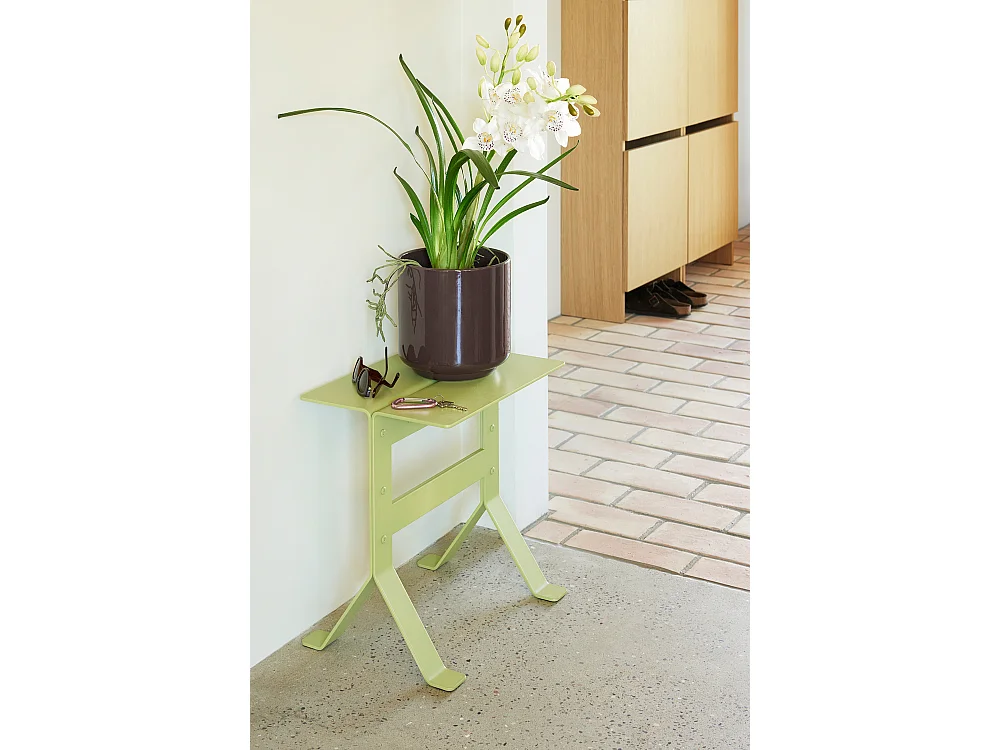 Hübsch Table d'Appoint Bois Fer Vert Clair FOLD