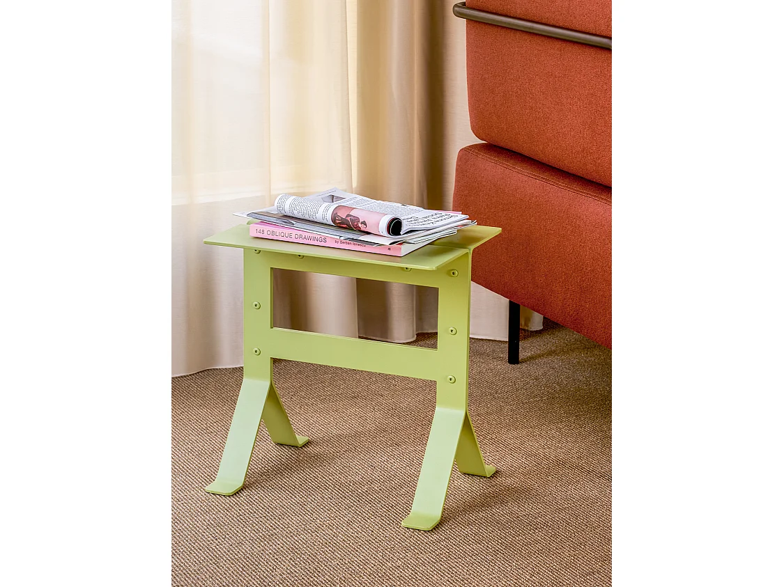Hübsch Table d'Appoint Bois Fer Vert Clair FOLD