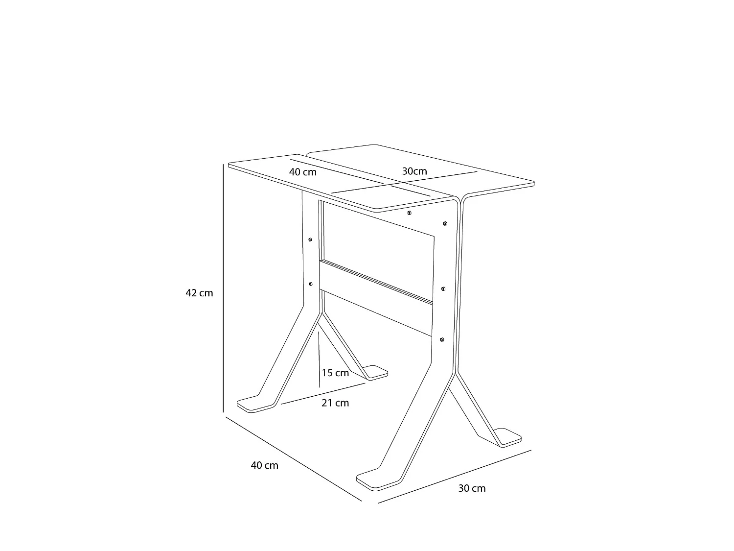 Hübsch Table d'Appoint Noir FOLD