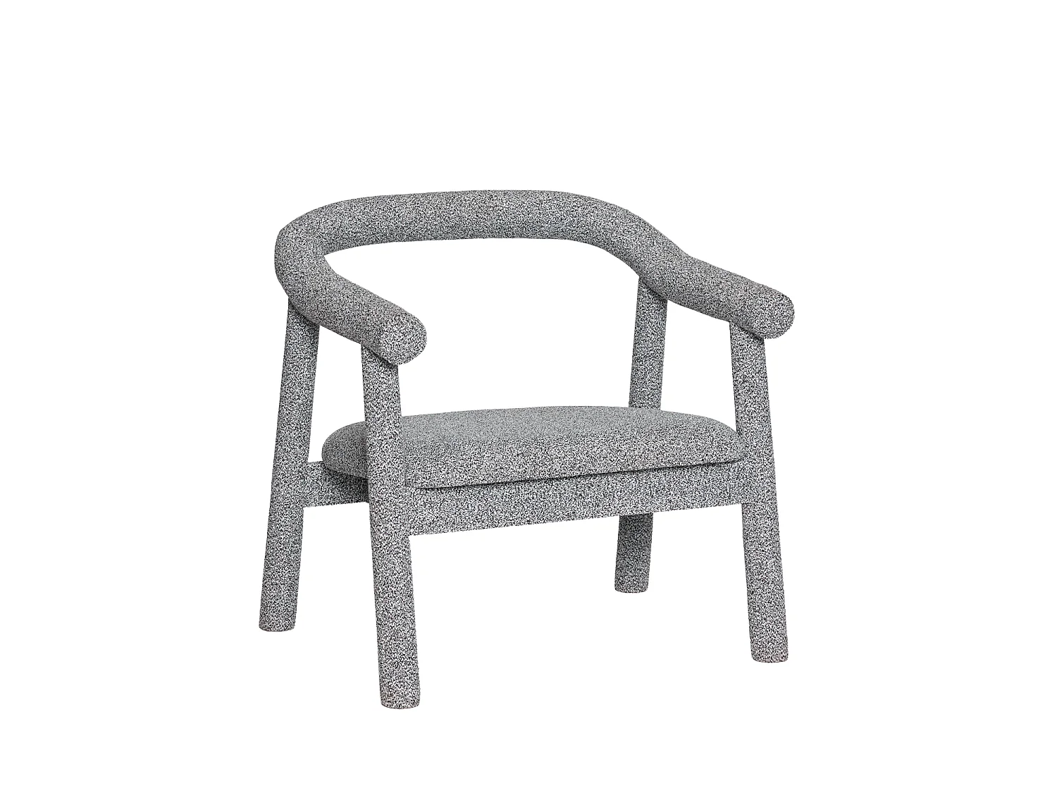Hübsch Fauteuil Lounge Polyester  Light Grey Melange OULI