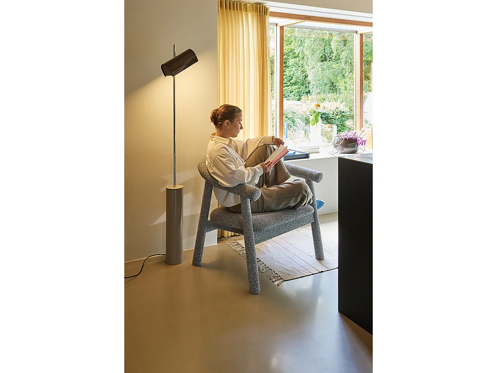 Hübsch Fauteuil Lounge Polyester  Light Grey Melange OULI