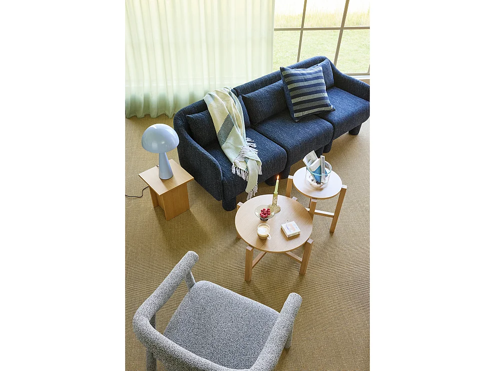 Hübsch Fauteuil Lounge Polyester  Light Grey Melange OULI