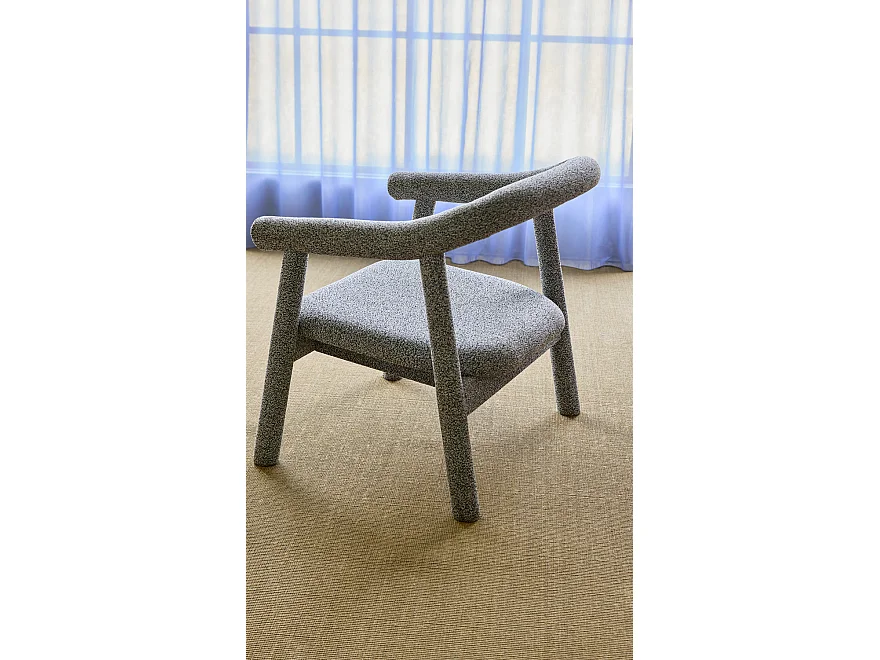 Hübsch Fauteuil Lounge Polyester  Light Grey Melange OULI