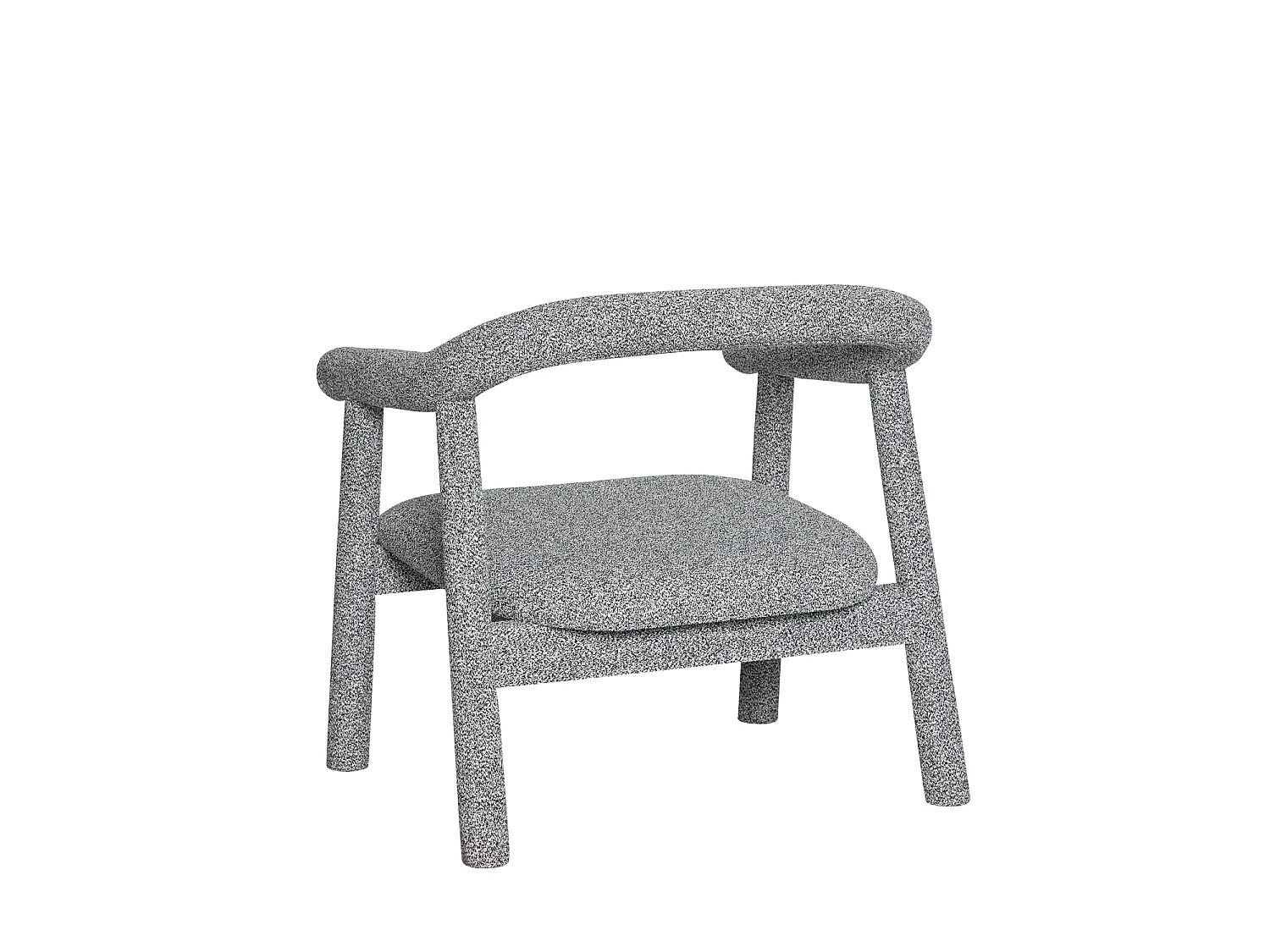 Hübsch Fauteuil Lounge Polyester  Light Grey Melange OULI