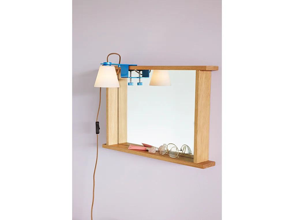 Hübsch Applique Murale Verre Métallique Bleu LURE