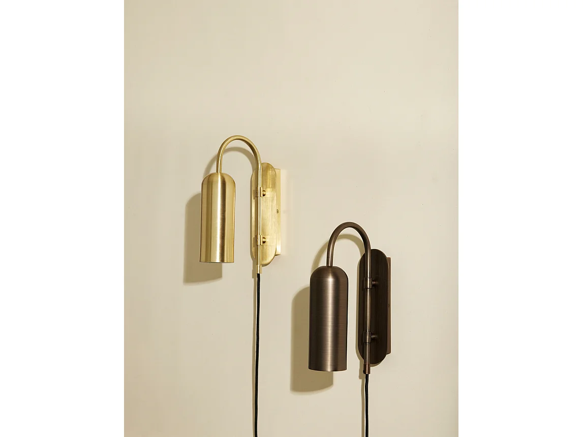Hübsch Lampada da Parete Iron Ottone Bruciato ZENITH