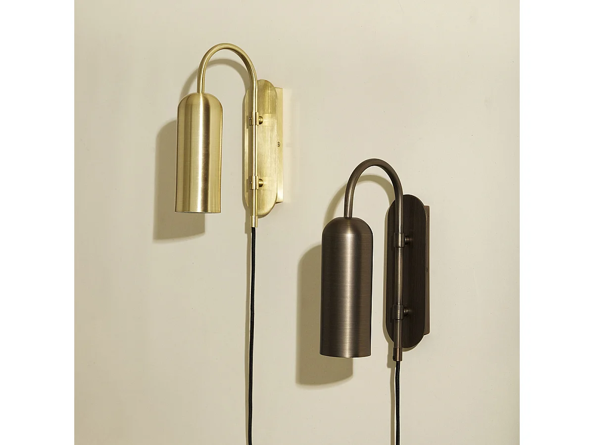 Hübsch Lampada da Parete Iron Ottone Bruciato ZENITH