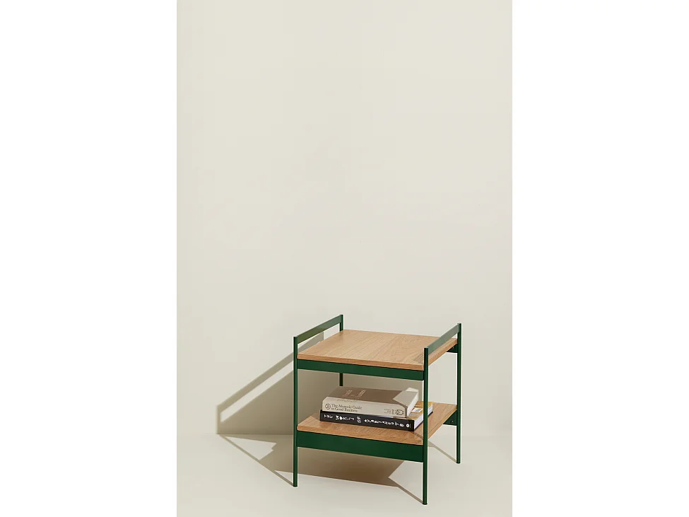 Hübsch Table d'Appoint Jaunty  Green/Natural Chêne