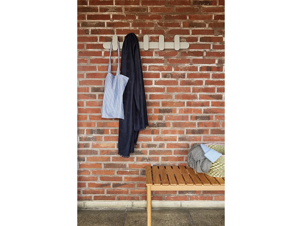 Hübsch Porte-manteau Merry Bois Clair Gris clair