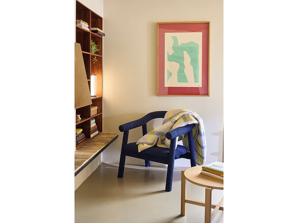 Hübsch Fauteuil lounge Dark Blue OULI