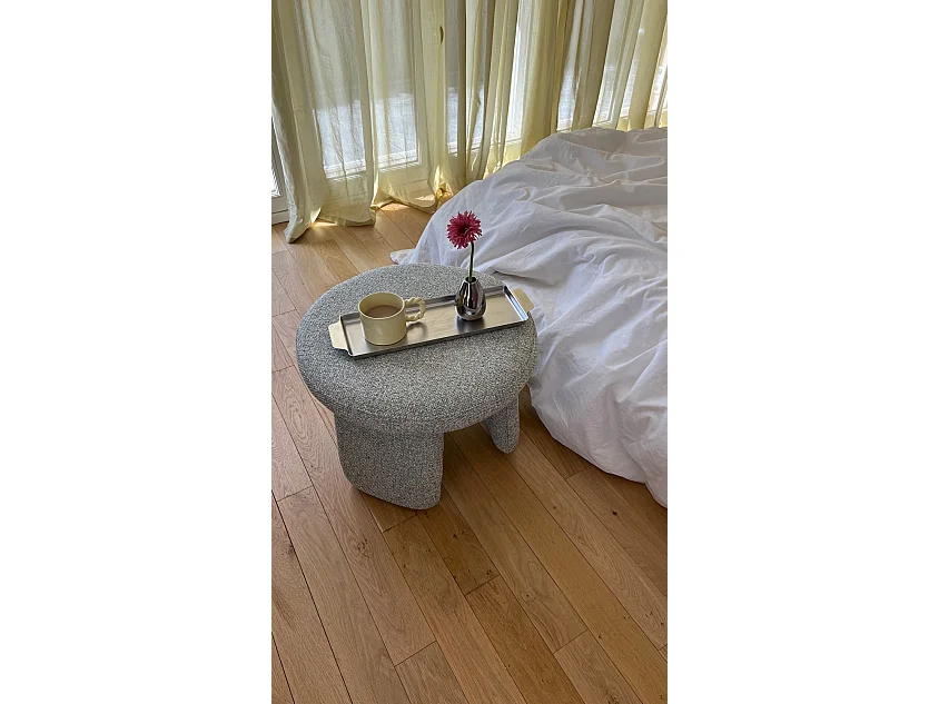 Hübsch Pouffe Rond Petit Bois Vert clair ROCCO