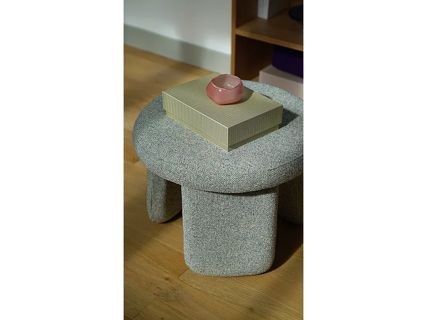 Hübsch Pouffe Rond Petit Bois Vert clair ROCCO