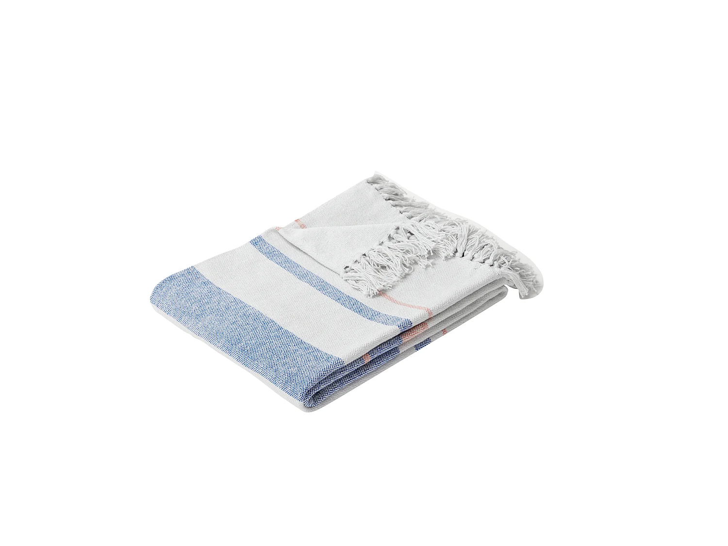 Hübsch Plaid Algodão 140x200cm Azul/Branco SHELL