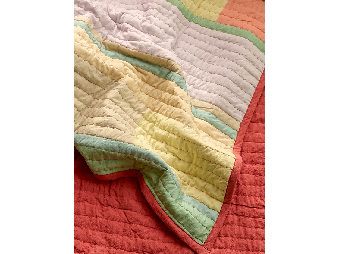 Hübsch Plaid Block Coral/Multicolour PAVILION