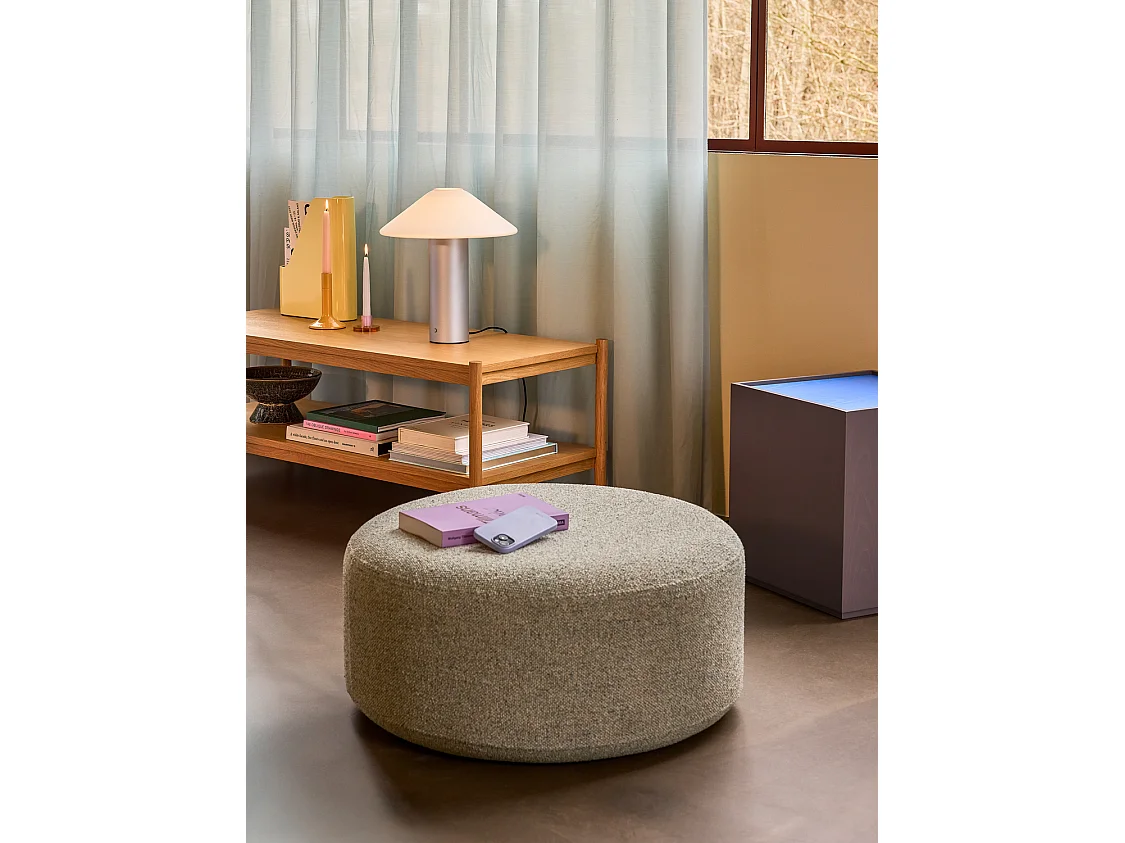 Hübsch Pouffe Large Polyester Vert clair MARSHMELLOW