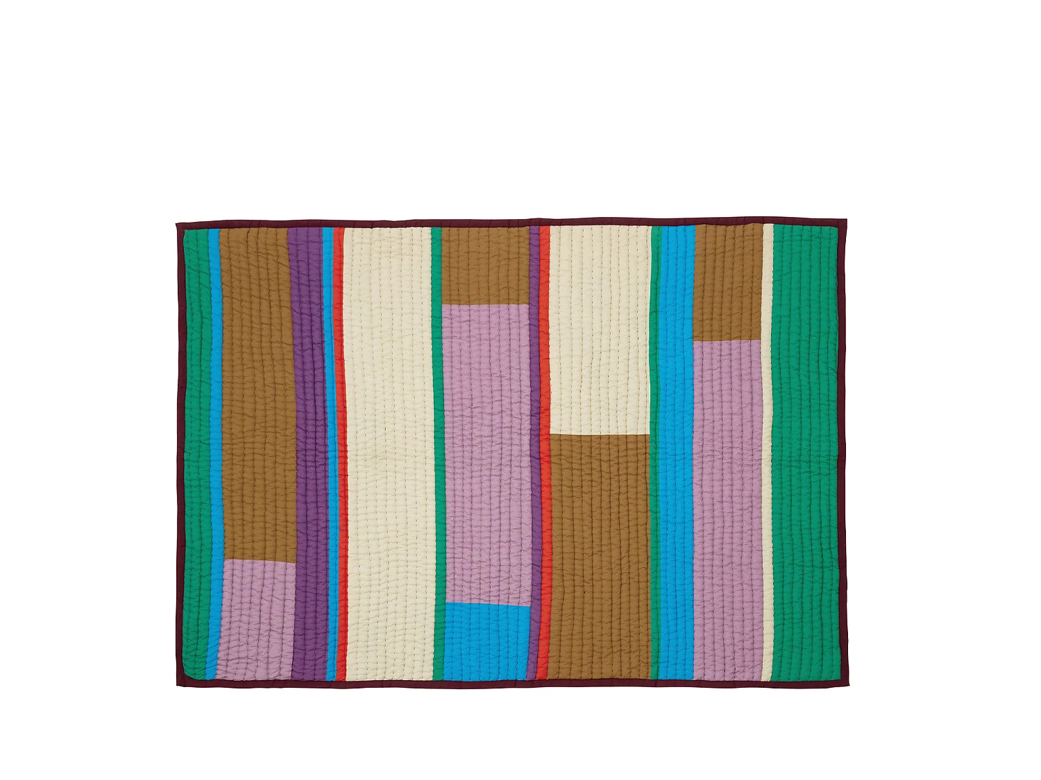 Hübsch Plaid Block Coton 100% Burgundy/Multicolour PAVILION