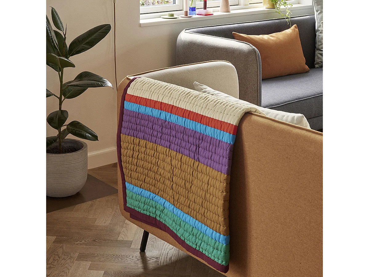 Hübsch Plaid Block Coton 100% Burgundy/Multicolour PAVILION