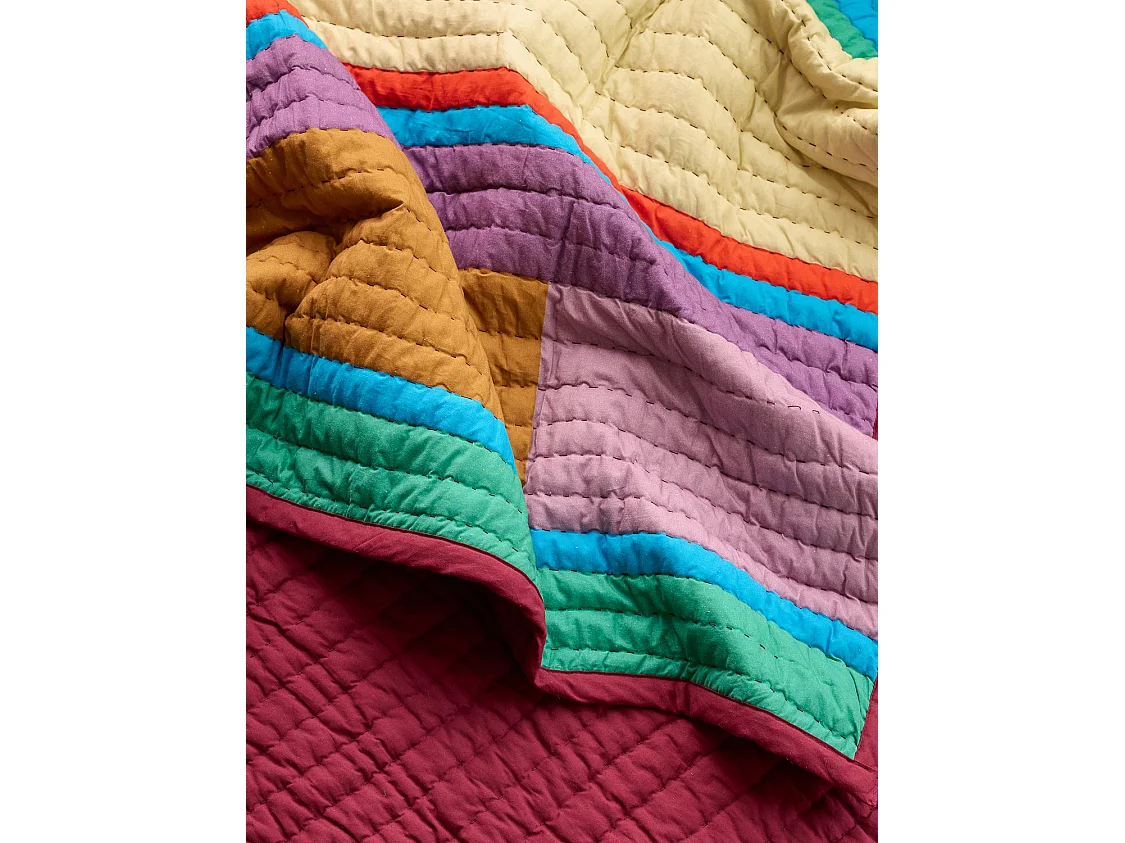 Hübsch Plaid Block Coton 100% Burgundy/Multicolour PAVILION