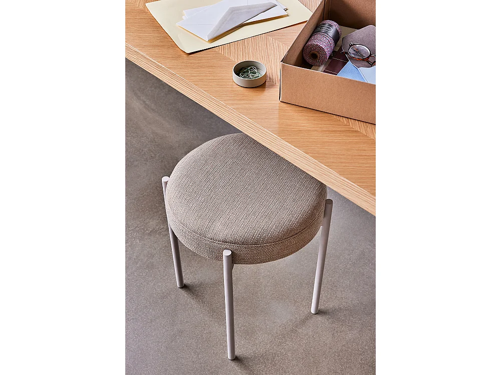Hübsch Sgabello Silo Beige Acrilico