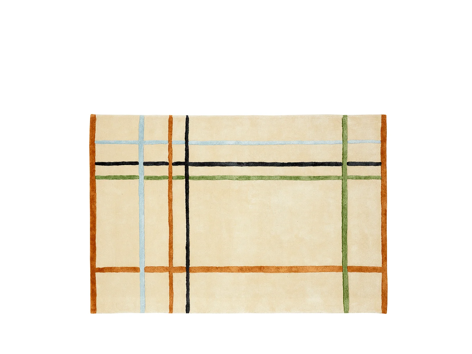 Hübsch Tapis Beige/Multicolore Viscose FLUFFY