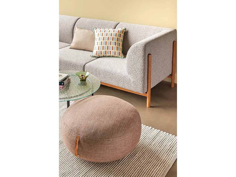 Hübsch Pouf Ø70 Legno Marrone MOCHI