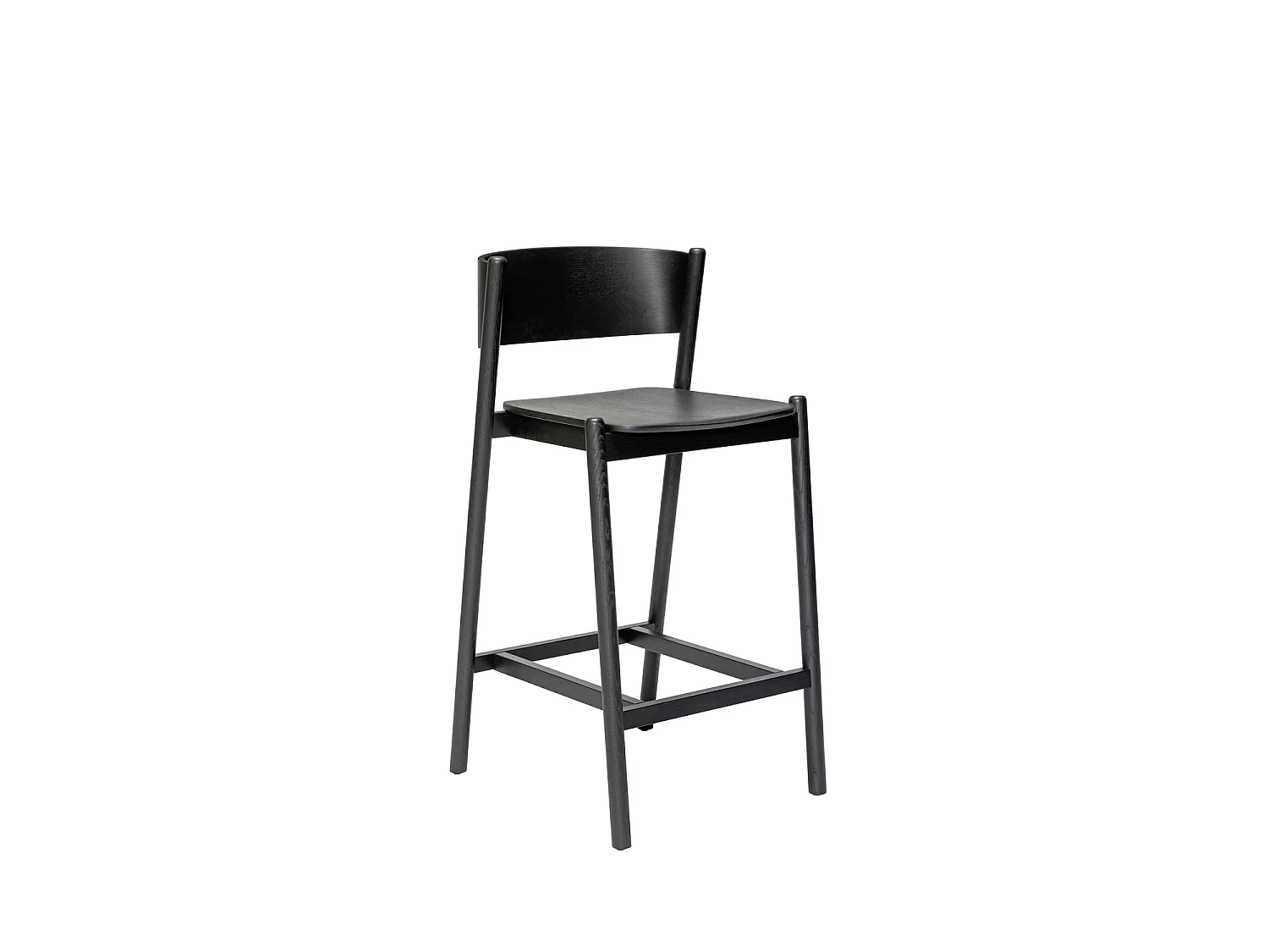Hübsch Taburete de bar Madera Negro OBLIQUE