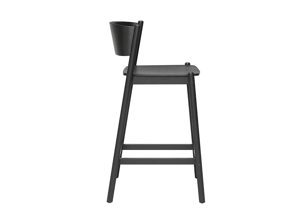 Hübsch Taburete de bar Madera Negro OBLIQUE