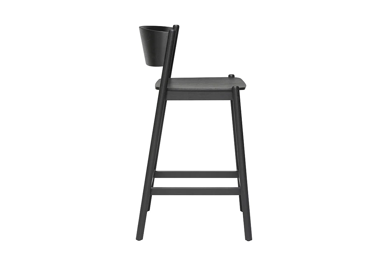 Hübsch Taburete de bar Madera Negro OBLIQUE