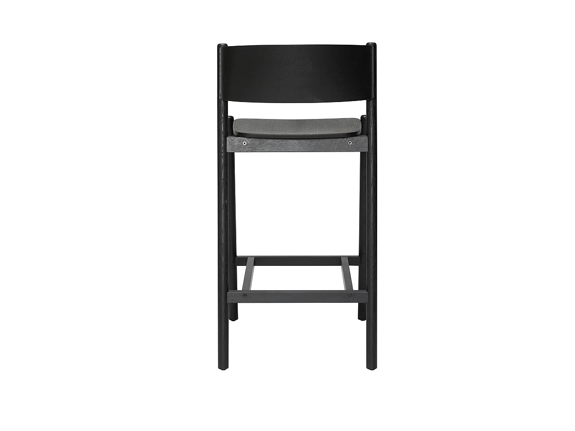 Hübsch Taburete de bar Madera Negro OBLIQUE