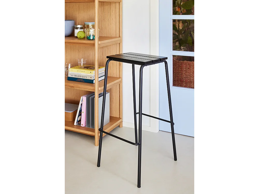 Hübsch Taburete de Bar Alto Ash Madera Negro STILT