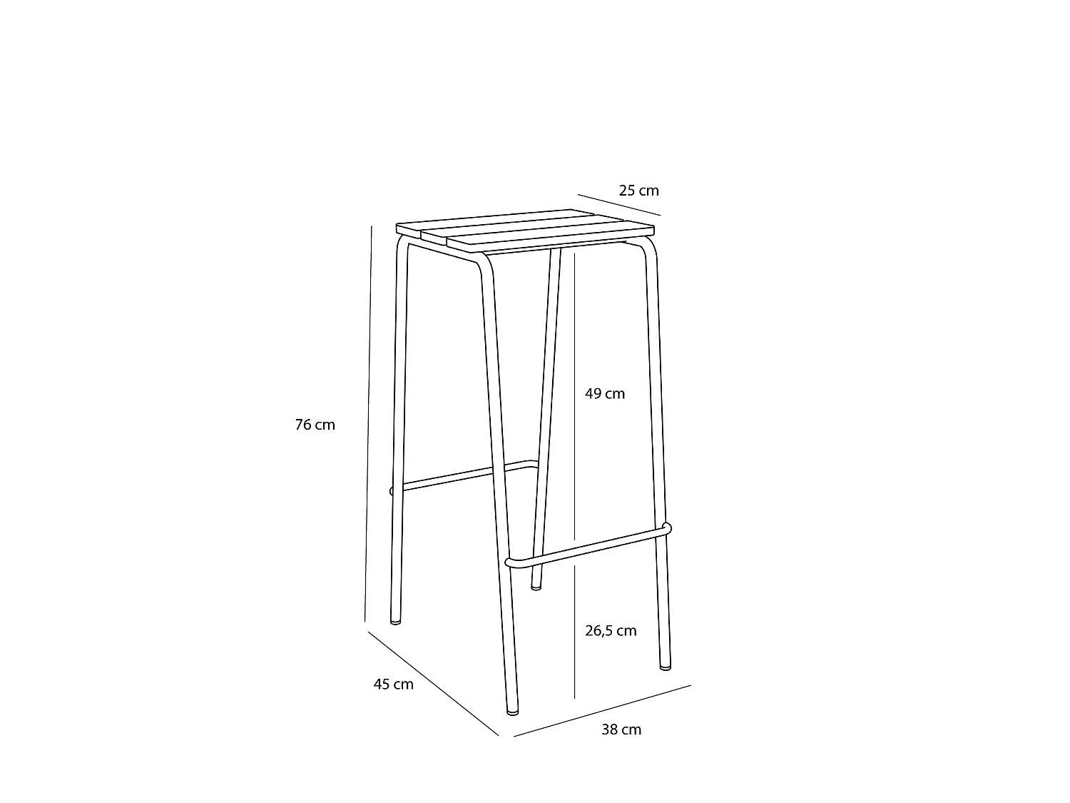 Hübsch Taburete de Bar Alto Ash Madera Negro STILT