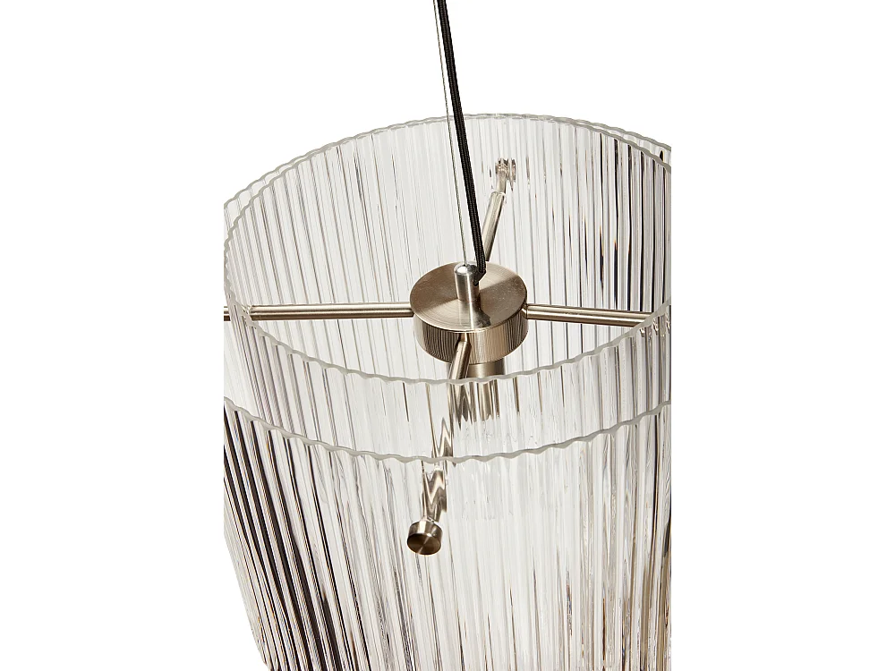 Hübsch Candeeiro Suspenso Large Vidro Clear RIPPLE