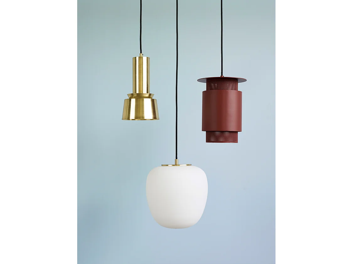 Hübsch Candeeiro Suspenso Lanterna Ferro Brass MONO
